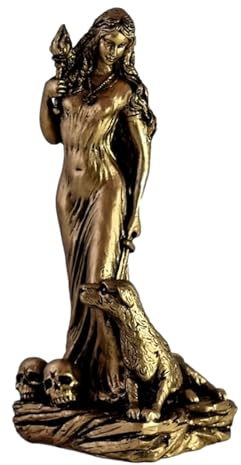 Göttin Statue – Harz-Skulptur mit Bronze-Finish | Kunstharz Retro Hexe