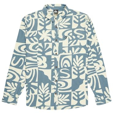 Quiksilver Motherfly Printed - Langärmliges Hemd - M - Blau.