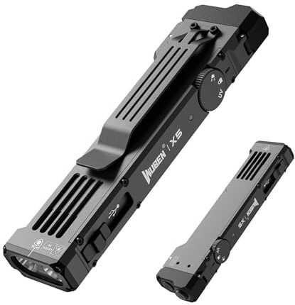 WUBEN X5 Linterna LED Recargable 1300 Lúmenes, Tactica Potente 3 en 1