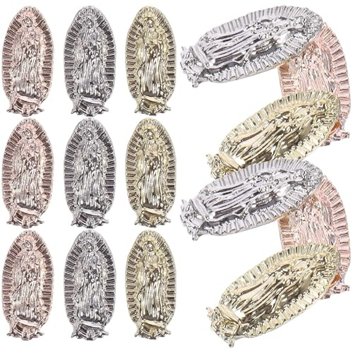 HOOWIFFY 20pcs Virgin Mary Nail Charms Metal Alloy Small Religious Nail Accessories for Women Practical and Decorative Studs and Crafts
