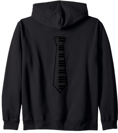 Piano Tie Piano Keyboard Pianist Tie Zip Hoodie