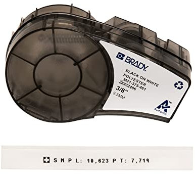 Brady (M21-375-461-AW) Polyesterband für BMP21-PLUS; BMP21-LAB; BMP21 9.53 mm x 6.40 m Schwarz auf Weiß