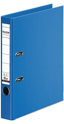 Original Falken Chromocolor Premium-Ordner. Made in Germany. Kunststoffbezug außen und innen 5 cm breit DIN A4 blau Ringordner Aktenordner Briefordner Büroordner Plastikordner Schlitzordner