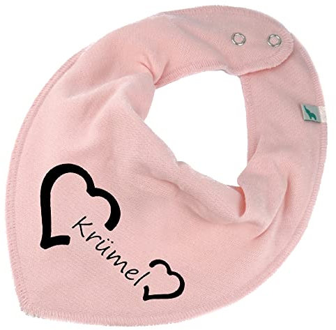 HALSTUCH mit Namen oder Text personalisiert für Baby oder Kind aus Baumwolle in Einheitsgröße Herz rosa