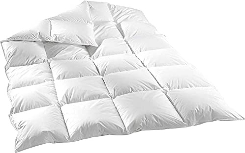 Welt der Träume Versandfrei/Daunen Bettdecke 200x220 cm Ganzjahresdecke Daunen Decke Federn Bettdecke Zudecke Kassetten Steppbett Steppdecke Kissen