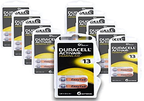 Duracell Activair Pila Per Apparecchi Acustici No 13, Confezione da 6