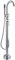 BERNSTEIN - Robinet Mitigeur Baignoire sur pied en Laiton Chrome 117cm + Douchette & Flexible 1,5m, Design Rond Moderne + Cartouche céramique - 8028