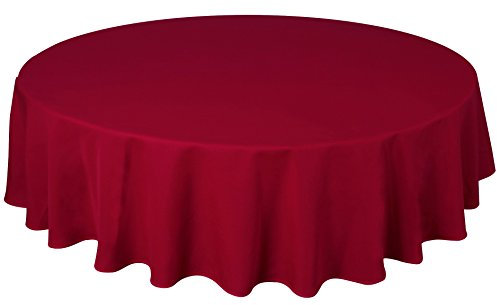 Qualitäts Tischdecke Textil Rund 180 cm, Farbe wählbar Dunkelrot Bordeaux