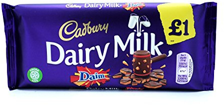 Cadbury Dairy Milk Daim Bar 120g (Box of 18)