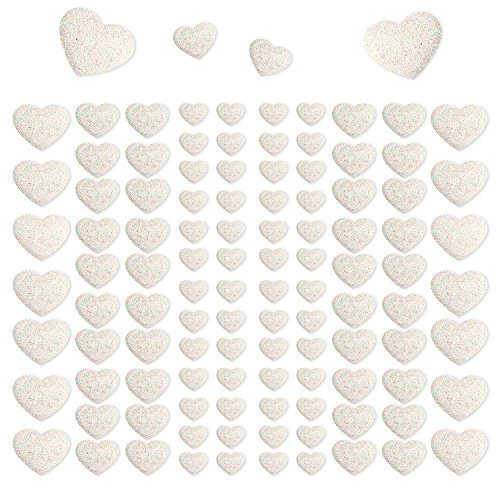 Oblique Unique® 106 Herz Aufkleber mit Glitzer Effekt in Weiß Herzen Sticker für Scrapbooking Deko Basteln