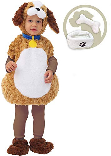 Spooktacular Creations Baby Halloween Kostüm Deluxe Set, für Kinder Halloween Süßes oder Saures Kleinkind Kostüm, Kuscheliges Welpen Kostüm, Braun