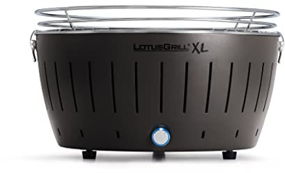 LotusGrill XL LG G435 U Barbecue con batterie e cavo di alimentazione USB, 43,5 x 25,7 cm, Antracite grigio