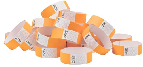 Set di Braccialetti Tyvek® Lisci per Controllo Accessi | Braccialetti in Carta Colorati e Numerati per Eventi - Resistenti all Acqua