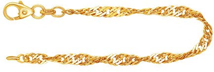 EDELIND 14 Karat / 585 Gold Armband Damen 2.9 mm Bracelet Singapurkette Gelbgold, Länge 20 cm, Armkette mit Karabinerverschluss Goldarmband mit Schmuck Geschenk Box Made in Germany
