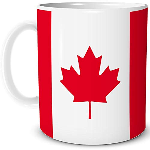 TRIOSK Teebecher mit Flagge Kanada Länder Flaggen Geschenk Tassen Reise Souvenir Canada für reiselustige Weltenbummler