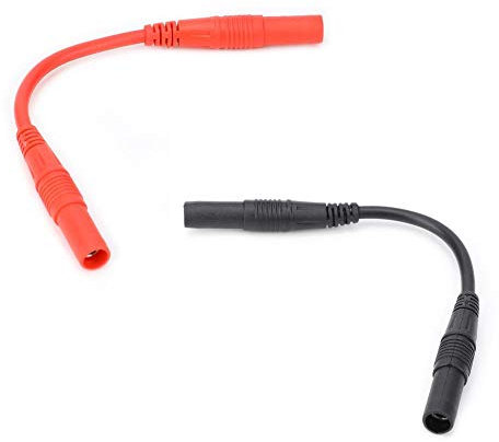 Cavi di Misura, Puntali Tester per Multimetro con Prolunga di Prova, Sonda di Prova e Stantuffo Mini-anci per Multimetri 10cm 4mm (Black and Red)