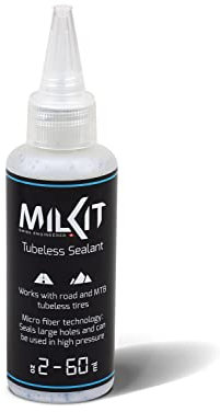 milKit Tubeless Dichtmilch in 60 ml Flasche - Fahrrad Reifendichtmittel - Dichtmilch Tubeless Milch Fahrradreifen Dichtmittel MTB, Rennrad & Co.