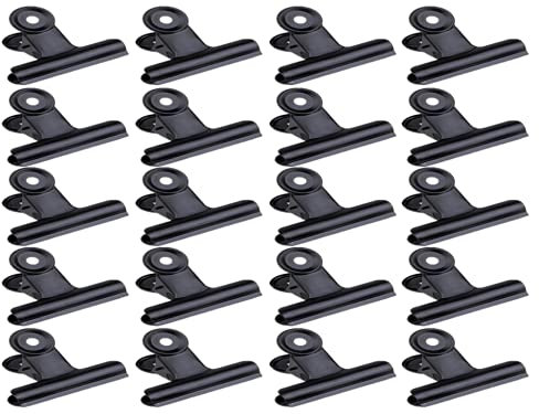 Anlising 20 Stück Metall Klammer,Schwarze Kleine Bulldog Clips,Binder Clips for Klammern,Metall Scharnier Clips,Bulldog-Clips Büroklammer,Binder Klammern,Kleine Bulldogge Büroklammern for Photos
