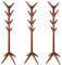 Staboos 3er Set Massiver Garderobenständer Holz - Buchenholz Baum Garderobe mit Werkzeug - Jackenständer als Äste Garderobe - Standgarderobe (Nussbaum)
