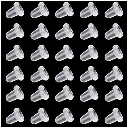 Ailiver Earring Backs Kit Earring Stoppers Rubber Earring Backs Stoppers Earring Pad Clasps 200 Pieces Earring Backs Replacements for Women's DIY Jewelry Earrings Studs Supplies(200PCS)