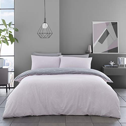 GC GAVENO CAVAILIA Printed Duvet Cover Sets, Reversible Bedding Bed Set, Polycotton Quilt Covers, Rex-Blush Pink, King