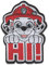 Paw Patrol Marshall Hi! - Aufnäher, Bügelbild, Aufbügler, Applikationen, Patches, Flicken, zum aufbügeln, Größe: 6,7 x 4,7 cm