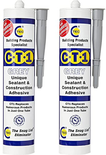 CT1 - Mastic de construction et tube adhésif pour pratiquement n'importe quel matériau (lot de 2)