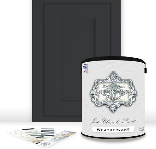 ALL-IN-ONE Paint by Heirloom Traditions, Weathervane (Charcoal), Gallon - Durable cabinet and furniture paint. Built in primer and top coat, no sanding needed. Includes our 30 featured color card.