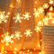 AUAUY Luci Stringa Fiocco Di Neve, 6M 40 LED Catena Luminosa a Batteria Luci Stringa Natalizie Decorazione, per Natale Matrimonio Compleanno Festa Fecorazione Interna ed Esterna (Bianco Caldo)