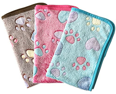 3 Stück Haustiere Decke, Hundedecke Flaushige Decke, Katzendecken Flauschig, Waschbar, für Katzen, Hunde, Meerschweinchen, Kaninchen und Andere Haustiere