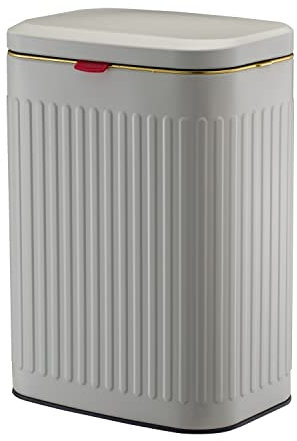 Smartbin 8L Poubelle en Acier au Carbone Porte Poubelle à Compost Murale 2 Voies Couvercle Coulissant Comptoir de Cuisine Suspendue Porte d'armoire en Métal Salle de Bain Ivoire