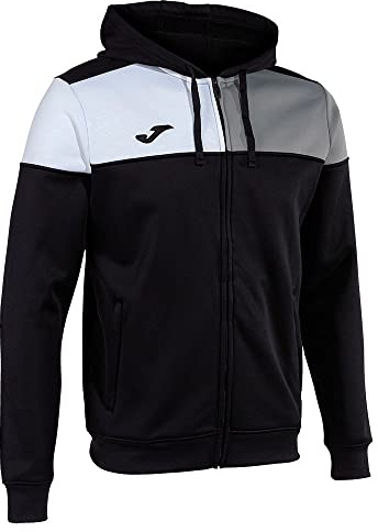 Joma Jacke mit kapuze mann Crew V schwarz grau weiss