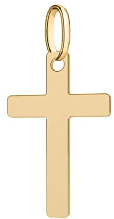 Generic Kreuzanhänger 585 Gold/14 Karat Damen und Herren Anhänger Kreuzanhänger Echtgold 30 x 12 mm