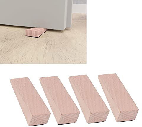4er-Pack Türstopper aus Holz, Türkeil-Stopper, Holzkeile, Halten Offen, Türstopper, Stopper, Keil, Dreieckiger Holzblock für Zuhause und Büro, Unterseite der Tür