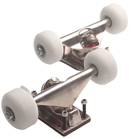 Amagogo Skateboard-Rad und Truck, 52 mm Skateboard-Räder, geräuschloses Lager, hohe Geschwindigkeit, langlebig, 5 Zoll Skateboard-Achsen für Longboards, Weiß