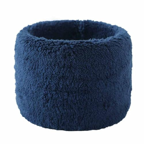 SHTGOI Plüsch Schlauchschal Dick Winterschal mit Fleece Unisex Nackenwärmer Breite Gehörschutz Halsschlauch Flauschig Loop Schal Rundschal für Männer und Frauen im Winter zu verhindern Saphirblau