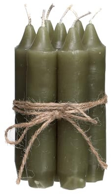 Comforder Kerzen Set (7 Stück), 11cm Stabkerzen Moosgrün, Tafelkerzen einfarbig, 4+ Stunden Brenndauer