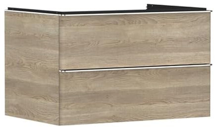 hansgrohe Xelu Q Waschtischunterschrank, 780x550, 2 Schubkästen, für Konsolen mit Aufsatzwaschtisch, 5407, Farbe: Möbel Eiche Natur/Griff Chrom