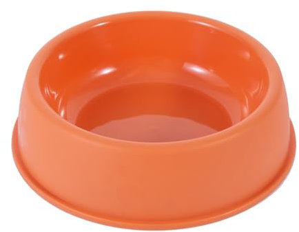 Pet Food And Water Bowl Plastic Dish For Dogs And Cats Wide No Tip Base Spills Large 1464Jhir (Orange, One Size)