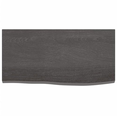 Gecheer Lavabo para baño, consola de lavabo, placa de madera para lavabo, mueble de baño, borde de árbol, madera maciza, sin tratar