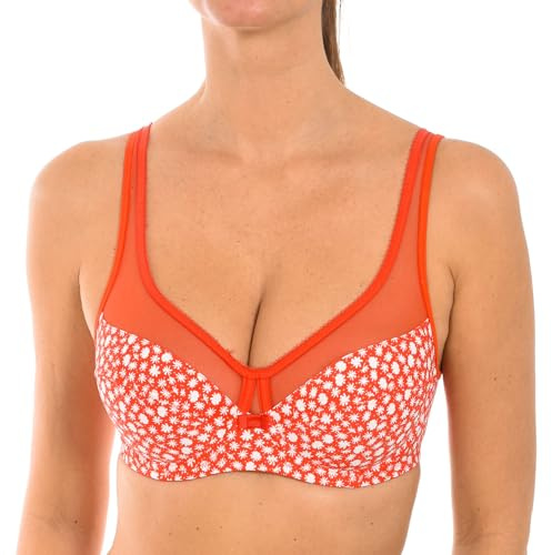 Dim Bh Bügel-Bh Generous Classique Damen x1, Rot mit weißen Blumen, 85D