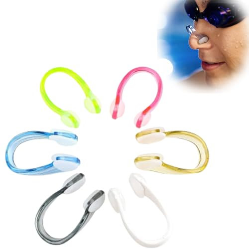 6 Pezzi Tappi per Naso da Nuoto Tappanaso per Piscina in Silicone Clip per Naso da Nuoto Tappi Tappa Naso Nuoto Clip per Bambini Adulti Principianti (6 Colori)