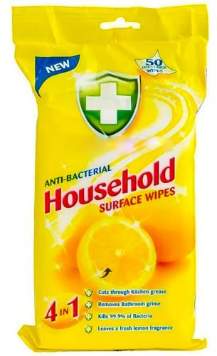 Zale Yardley Antibacterial Cleaning Wipes, Surface Cleaning Wipes, Household Wipes Remove Soap Scum and Dirt, Cleaning Wipes (Pack of 50)