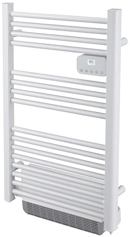 DREXON LYRIA S 1500W – Sèche-Serviettes Électrique Sans Fluide Avec Soufflerie - Fil Pilote 6 Ordres - Modes Confort/ECO/Antigel - Programmation LCD - Salle de Bains IP24 NF