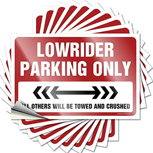 Autoaufkleber Lowrider Parking Only, lustiger Aufkleber, 10 Stück, lustige Kaffeeschilder, Aufkleber für Ihr Auto (8 x 12 cm)
