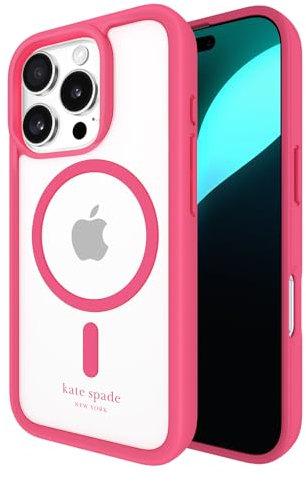 Kate Spade New York iPhone 16 Pro Case - Compatible with MagSafe - Designer Phone Case - Pom Pom Pink