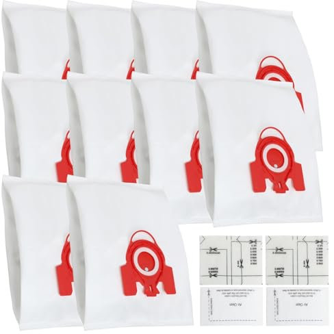 10 Bolsas de Aspiradora para Miele GN 3D/FJM/Complete C3, Filtros para Aspiradoras Compact C1/C2, 3D Eficiencia, S227 S240 S241 S300i Serie, Vacuum Cleaner Bags de Repuesto con 4 Filtro