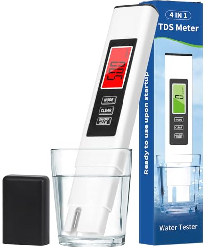 TDS meter, water quality detector, accurate and reliable, TDS digital water tester, EC and temperature (°C/ °F) meter,0-9990ppm for professional testing of drinking water、 RO/DI systems, aquariums,etc