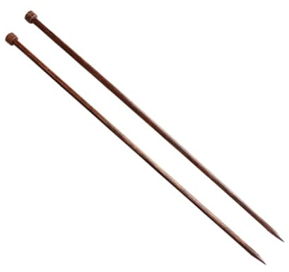 Knit Pro Ginger Stricknadel, einspitzig, Birkenholz, gerade Nadeln für Pullover, Schal, Bastelprojekte, 35 cm (Natur, 12,00 mm (US 17))