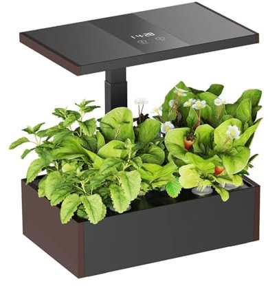 Spacetronik Smart Garden Indoor - Hydroponisches Anzuchtsystem mit Höhenverstellbares LED-Pflanzenlampe und Bewässerungssytem - 20 Hülsen, LCD-Display, 10L Wassertank